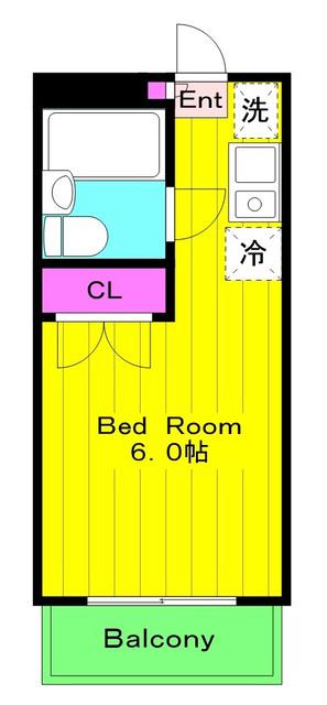 スカイコート向ヶ丘遊園第2(ワンルーム/2階)の間取り写真