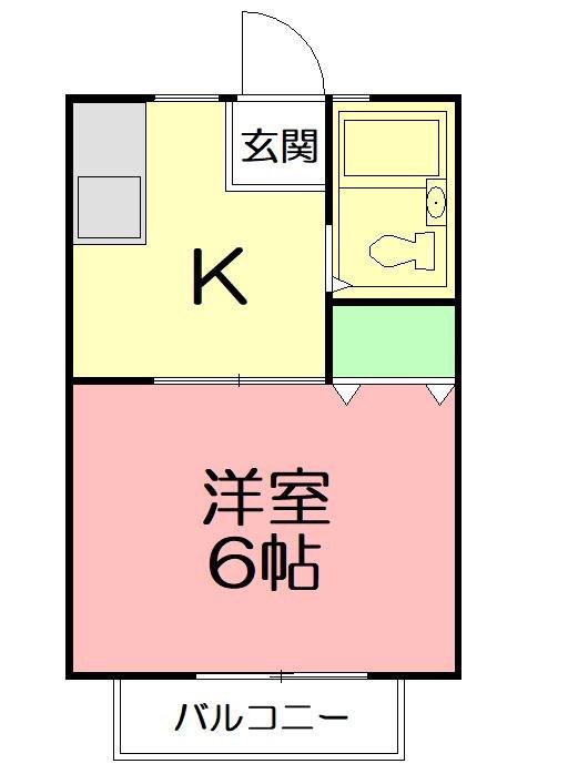 チェリーハイツ(1K/2階)の間取り写真