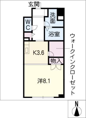 レジデンス丸山(1DK/3階)の間取り写真