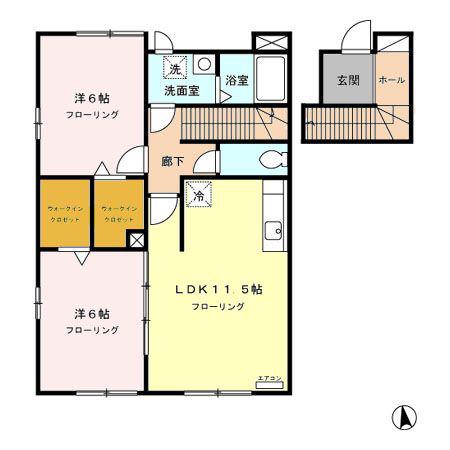 ルグラン茂森(2LDK/2階)の間取り写真