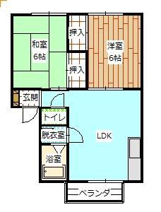 コーポ イシザワ(2LDK/1階)の間取り写真