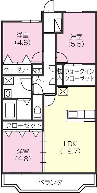 エスプリIII(3LDK/3階)の間取り写真