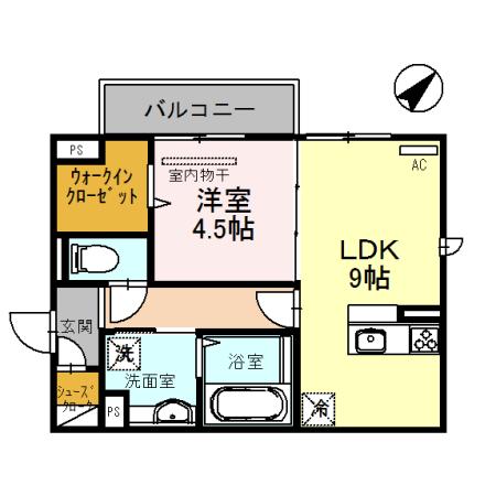 LA LUCE(1LDK/2階)の間取り写真