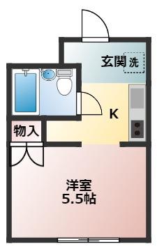 コーポ向野(1K/2階)の間取り写真