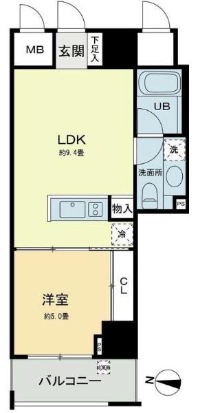 ベルファース本郷弓町(1LDK/10階)の間取り写真