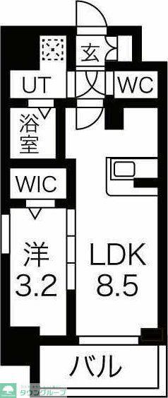 ファステート栄セントラル(1LDK/9階)の間取り写真