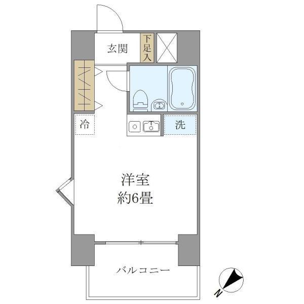 プラスワン横浜(ワンルーム/5階)の間取り写真
