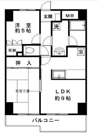 アヴェニュー桜上水(2LDK/7階)の間取り写真
