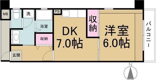 アーバンドエル新栄(1DK/6階)の間取り写真