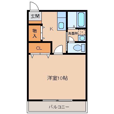 サンフェリーチェ(1K/1階)の間取り写真