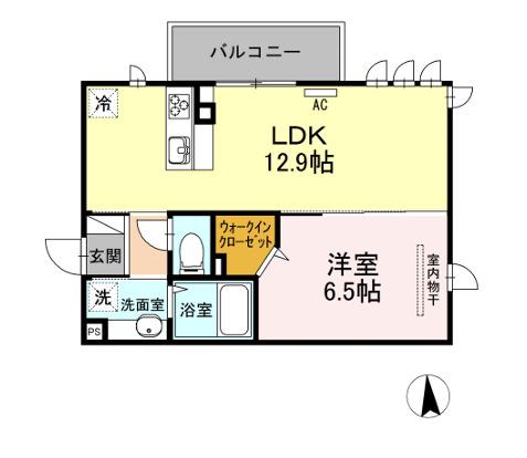 ルミナスわかば(1LDK/3階)の間取り写真