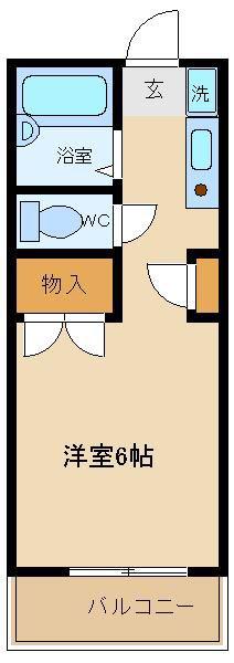 シティコア2(ワンルーム/1階)の間取り写真