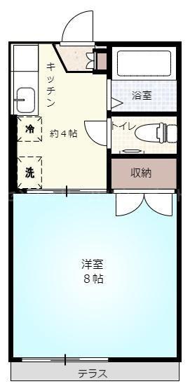 コモンシティー元今泉C(1K/1階)の間取り写真