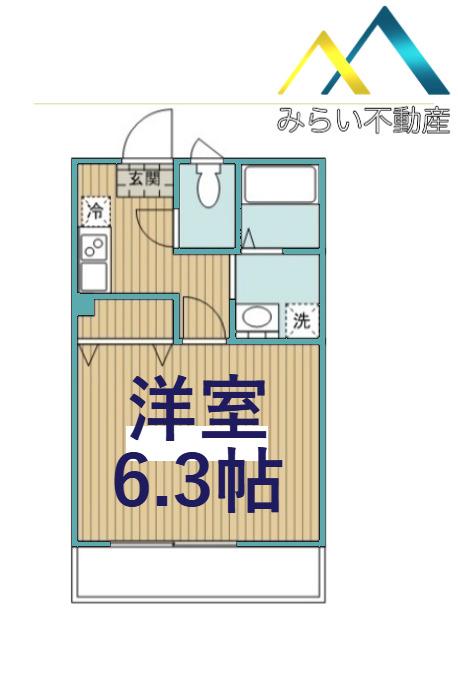 アンプルールフェール白亜(1K/2階)の間取り写真