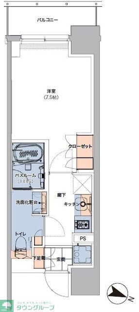 ボヌールステージ笹塚(1K/7階)の間取り写真
