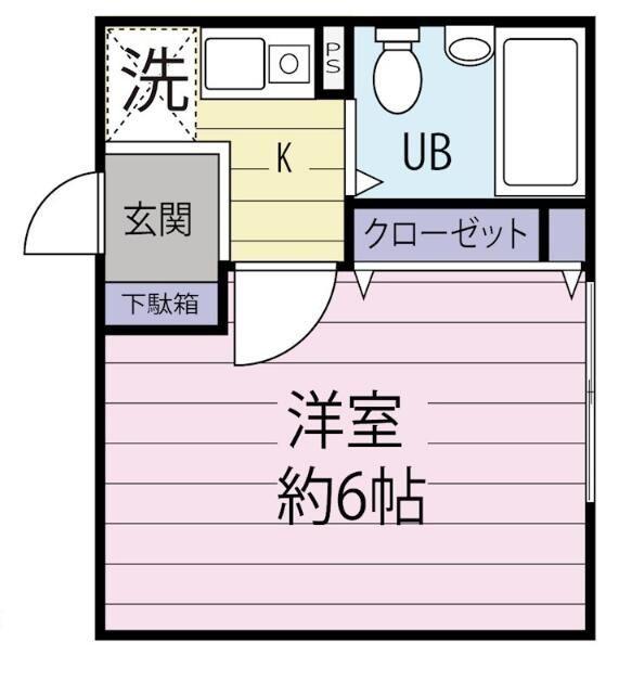寿ハイツ(1K/1階)の間取り写真