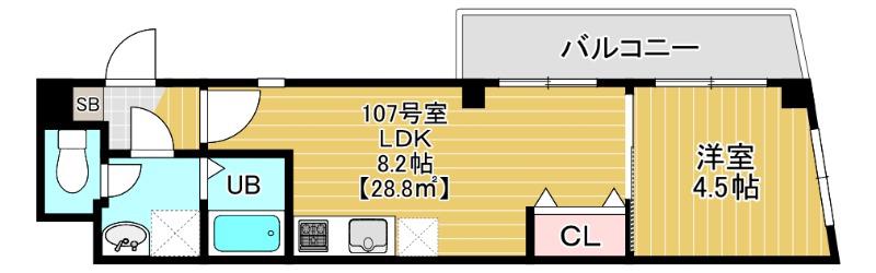 CHARMANT MAISON(1LDK/1階)の間取り写真