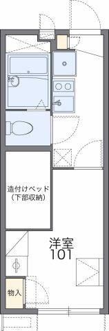 レオパレスYOKOMIZOII(1K/2階)の間取り写真