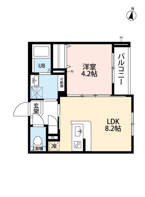 太陽と月の調和 LUNARE元町たいようとつきのちょうわ ルナーレ(1LDK/3階)の間取り写真