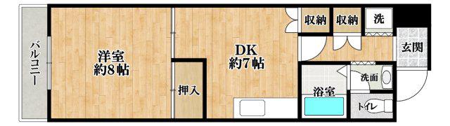 ニドムコート(1DK/3階)の間取り写真