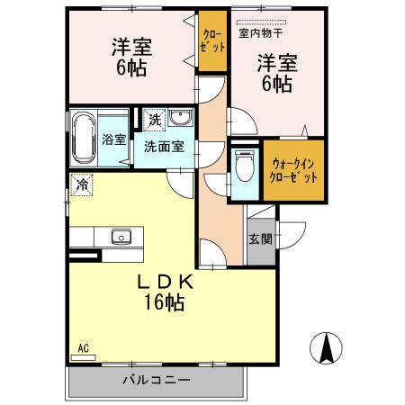 OTTS南蔵王(2LDK/2階)の間取り写真