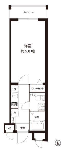 レオーネ馬込(1K/1階)の間取り写真
