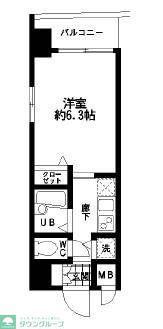 HF東日本橋レジデンス(1K/4階)の間取り写真