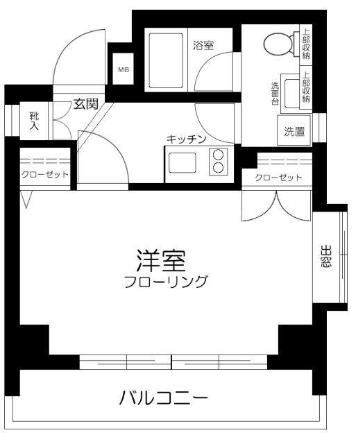 パークサイド九段(1K/9階)の間取り写真