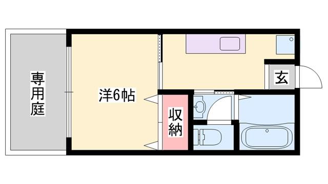 サニーハイツ(1K/1階)の間取り写真