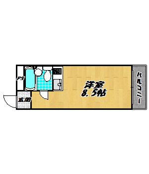 ヴィーブル千林(ワンルーム/2階)の間取り写真