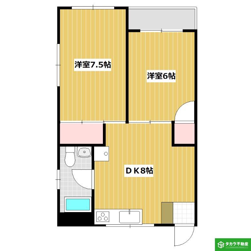 テラス石垣(1DK/6階)の間取り写真