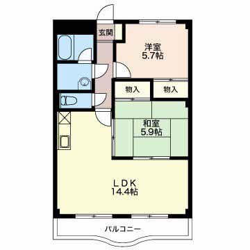 マンションドリームフェアリー(2LDK/1階)の間取り写真