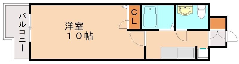 アヴィニール竪町(1K/5階)の間取り写真