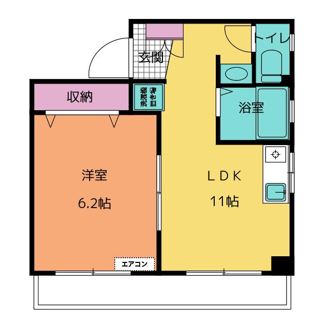 COCOON・B・D(1LDK/2階)の間取り写真