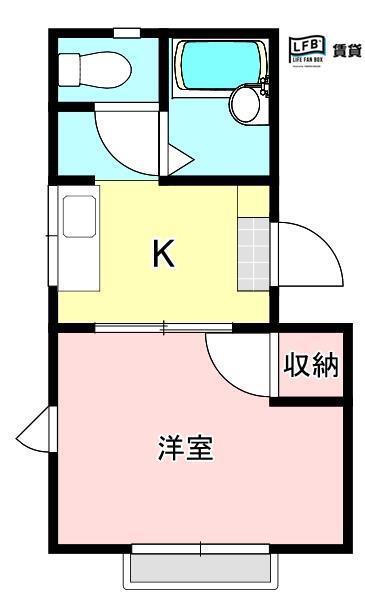 ベルハイム(1K/1階)の間取り写真