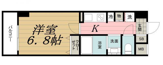 千葉ポートイースト(1K/9階)の間取り写真