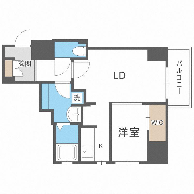 レガーロ札幌ステーション(1LDK/6階)の間取り写真