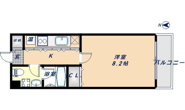 セレブ上小阪(1K/3階)の間取り写真