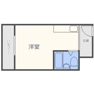 ヴィラ守口(ワンルーム/2階)の間取り写真