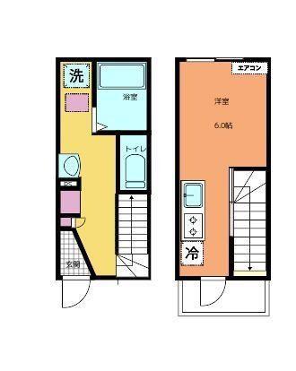CALM NEST(1K/1階)の間取り写真