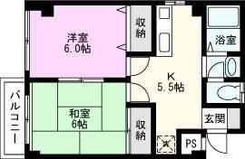 グランデ茜(2K/1階)の間取り写真