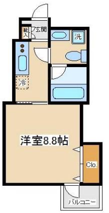 ウエスティ葵(1K/1階)の間取り写真