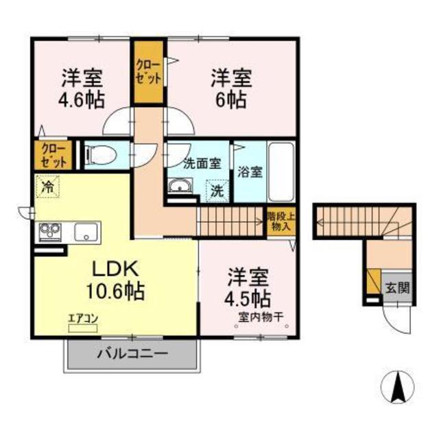 LENCOIS(3LDK/2階)の間取り写真