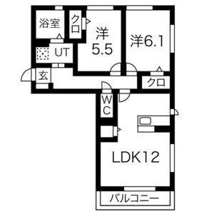 グランドレーヴェン(2LDK/3階)の間取り写真
