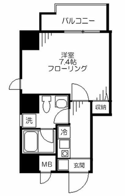 エクセルピア大森南(1K/7階)の間取り写真
