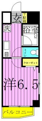 ボナール18BLD(1K/3階)の間取り写真