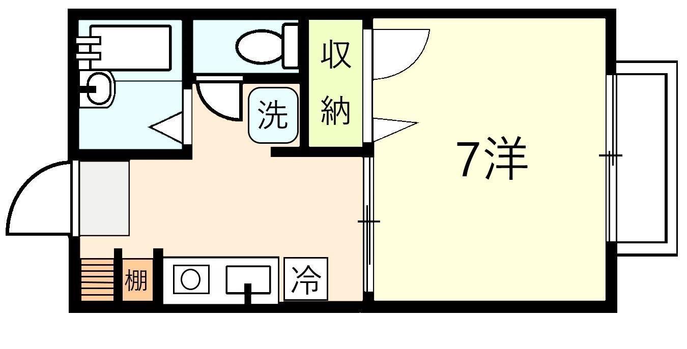 宮本ハイツ(1K/2階)の間取り写真