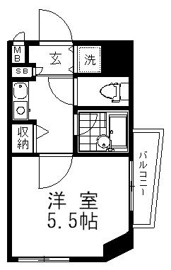 サーラコモド下丸子(1K/2階)の間取り写真