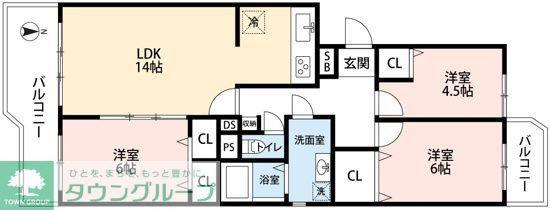 新ゆりグリーンタウンアカシア街区3号棟(3LDK/3階)の間取り写真