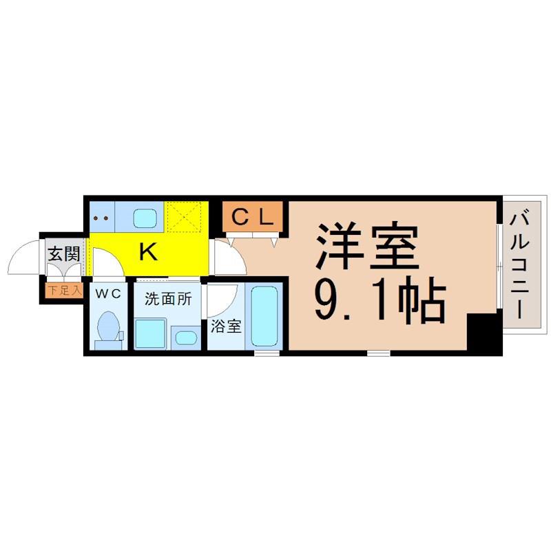 LUMINOUS千種(1K/3階)の間取り写真